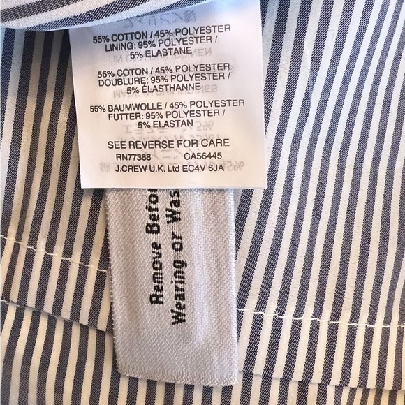 NWT J. CREW Navy & White Striped Tweed Sleeveless Sheath Dress Bow Detail Sz 8 - Picture 15 of 16